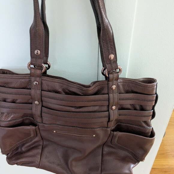 B Makowsky Brown Leather Purse - Picture 3 of 8